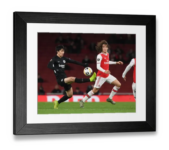 Framed Print : Arsenal vs Eintracht Frankfurt: Matteo Guendouzi Tackles Makoto Hasebe in UEFA Europa League Clash Framed Print : Arsenal vs Eintracht Frankfurt: Matteo Guendouzi Tackles Makoto Hasebe in UEFA Europa League Clash