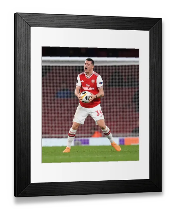 Framed Print : Granit Xhaka's Europa League Showdown: Arsenal vs. Eintracht Frankfurt, 2019-2020