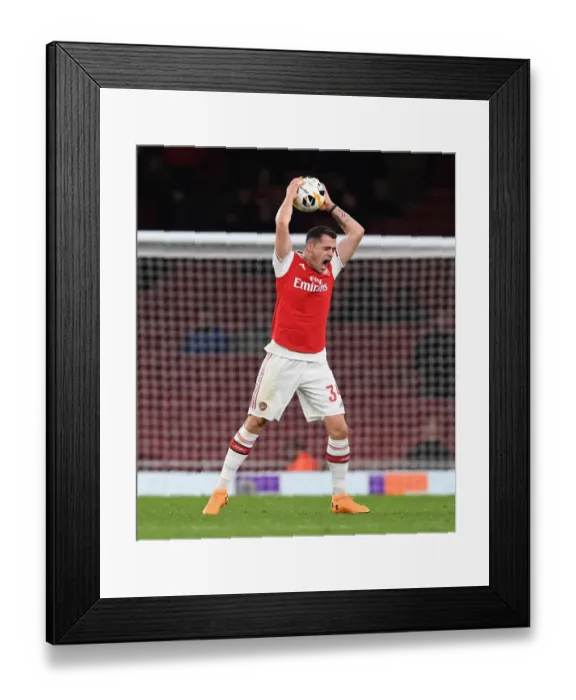Framed Print : Granit Xhaka in Action: Arsenal's Europa League Clash vs Eintracht Frankfurt Framed Print : Granit Xhaka in Action: Arsenal's Europa League Clash vs Eintracht Frankfurt