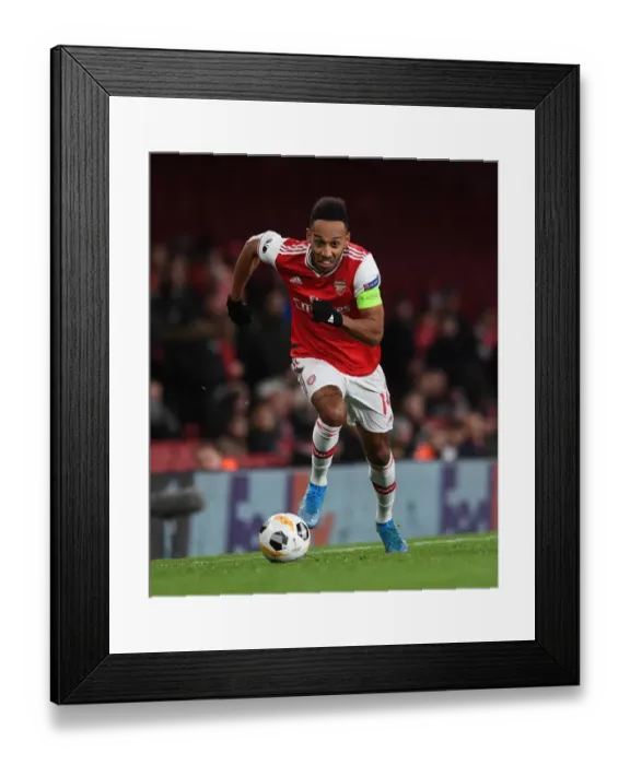 Framed Print : Arsenal's Aubameyang Shines in Europa League Clash Against Eintracht Frankfurt