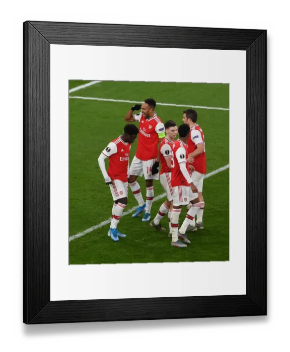 Framed Print : Aubameyang's Goal: Arsenal FC vs Eintracht Frankfurt, UEFA Europa League 2019-20
