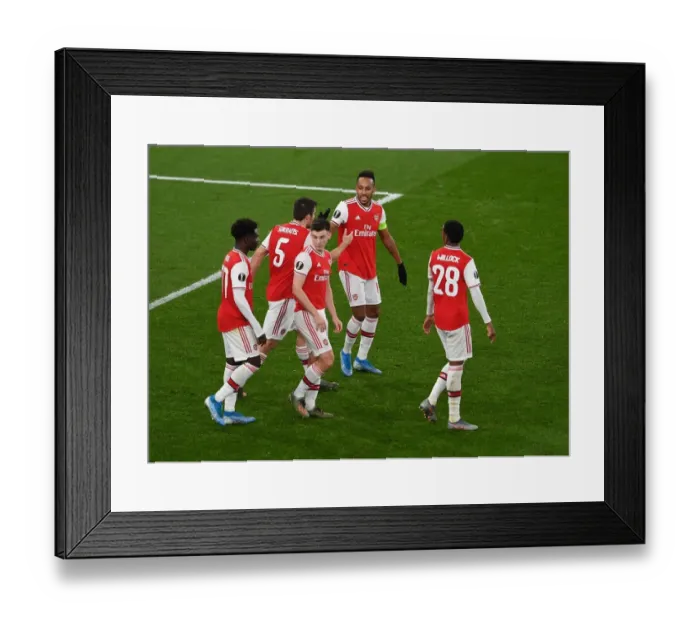 Framed Print : Aubameyang's Goal: Arsenal's Europa League Victory Over Eintracht Frankfurt