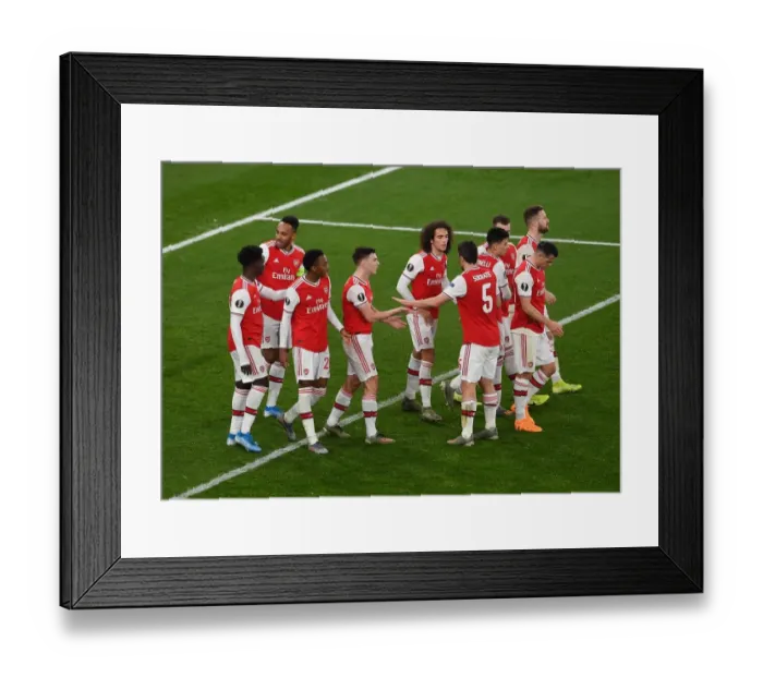 Framed Print : Aubameyang's Europa League Strike: Arsenal's Triumph over Eintracht Frankfurt