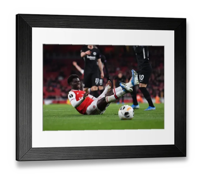 Framed Print : Arsenal's Bukayo Saka in Action: Arsenal vs Eintracht Frankfurt, UEFA Europa League (2019-20)