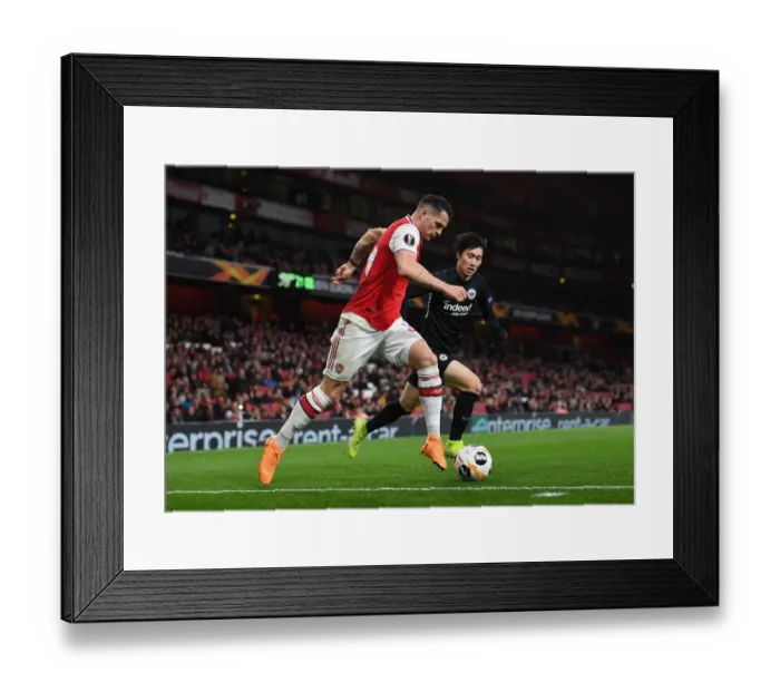 Framed Print : Xhaka vs Kamada: Europa League Showdown - Arsenal vs Eintracht Frankfurt