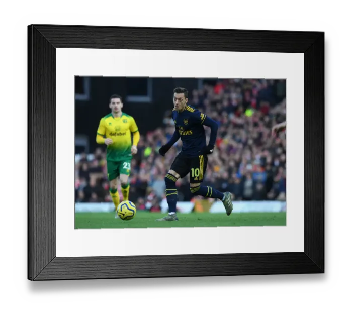 Framed Print : Mesut Ozil in Action: Norwich City vs. Arsenal FC, Premier League 2019-20