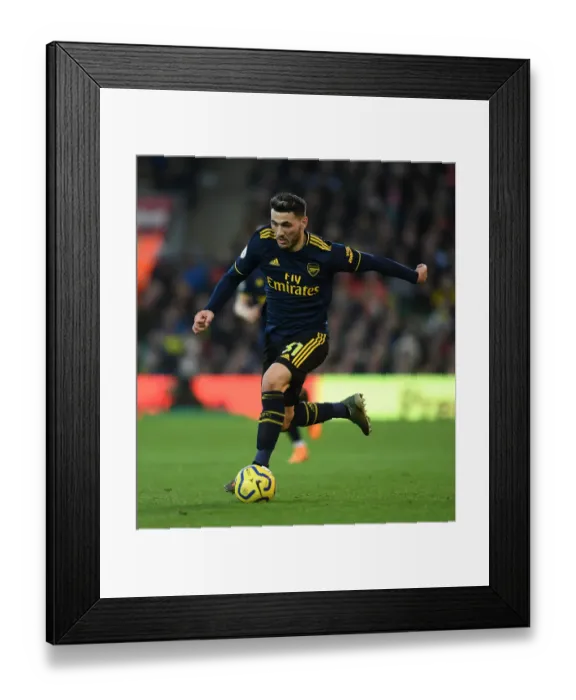 Framed Print : Sead Kolasinac of Arsenal in Action against Norwich City (Premier League 2019-20) Framed Print : Sead Kolasinac of Arsenal in Action against Norwich City (Premier League 2019-20)