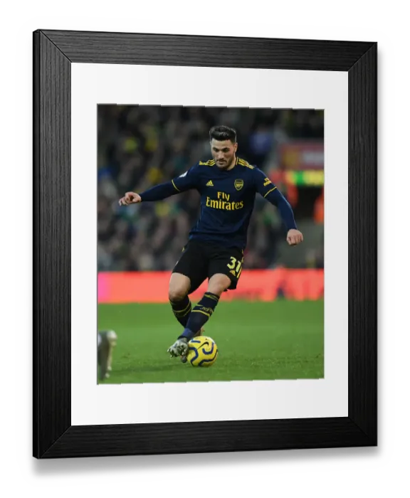 Framed Print : Arsenal's Sead Kolasinac in Action: Norwich City vs Arsenal (Premier League 2019-20)