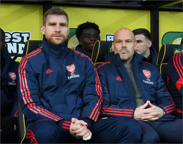 Arsenal Interim Coaches Freddie Ljungberg and Per Mertesacker Before Norwich City Match, 2019-20 Premier League