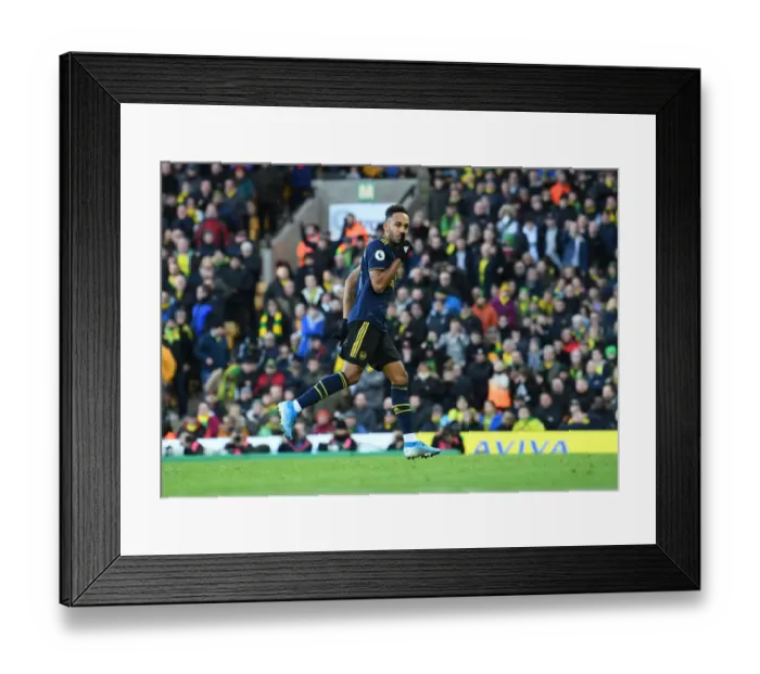 Framed Print : Aubameyang's Strike: Arsenal's Victory Over Norwich City in Premier League 2019-20 Framed Print : Aubameyang's Strike: Arsenal's Victory Over Norwich City in Premier League 2019-20
