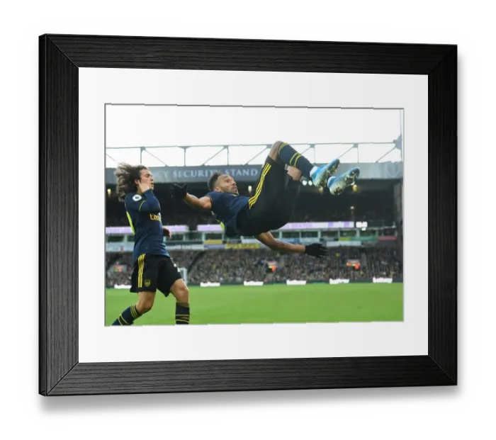 Framed Print : Pierre-Emerick Aubameyang Scores Arsenal's Second Goal vs Norwich City (December 2019)