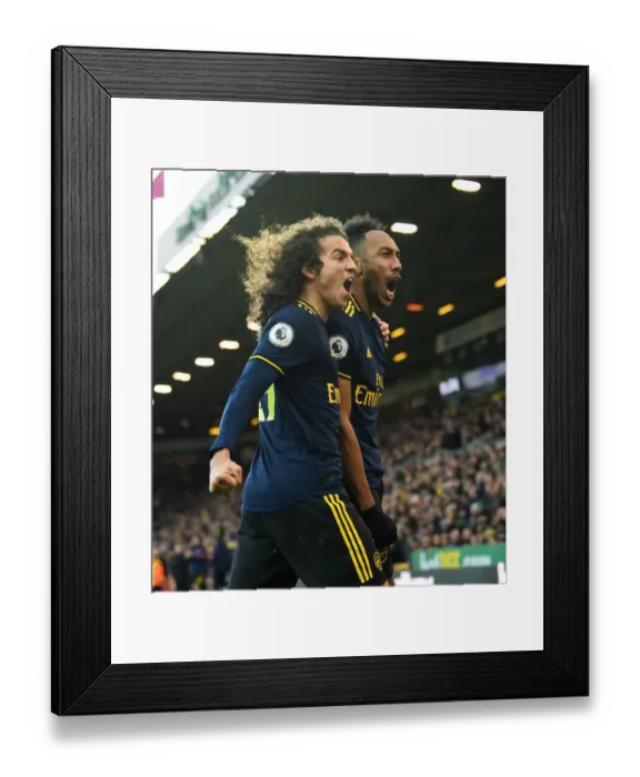 Framed Print : Arsenal's Aubameyang Scores Brace: Victory over Norwich City (December 2019)