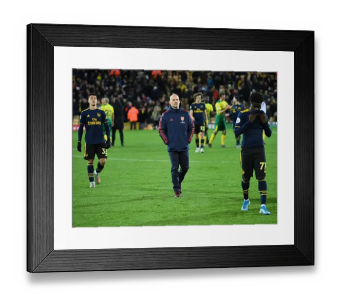 Framed Print : Freddie Ljungberg Leaves Carrow Road: Norwich City vs. Arsenal FC, Premier League 2019-20 Framed Print : Freddie Ljungberg Leaves Carrow Road: Norwich City vs. Arsenal FC, Premier League 2019-20