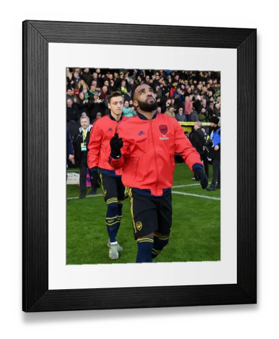 Framed Print : Alexandre Lacazette Gears Up: Norwich City vs Arsenal FC, Premier League 2019-20