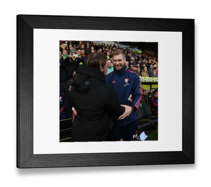 Framed Print : Norwich City vs Arsenal: Pre-Match Greeting Between Per Mertesacker and Daniel Farke Framed Print : Norwich City vs Arsenal: Pre-Match Greeting Between Per Mertesacker and Daniel Farke