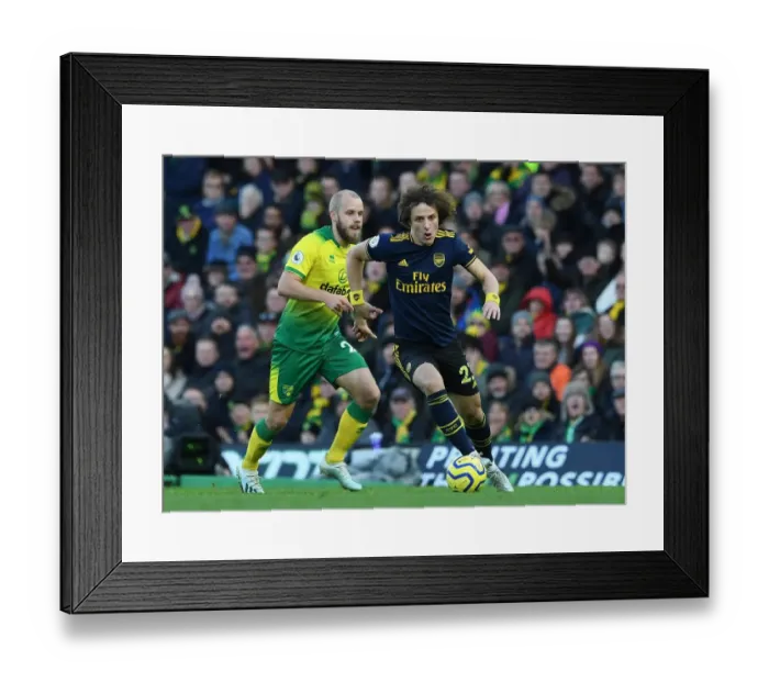 Framed Print : David Luiz (Arsenal) Teemu Pukki (Norwich)