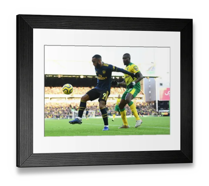 Framed Print : Alexandre Lacazette (Arsenal) Ibrahim Amadou (Norwich)