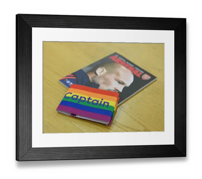 Framed Print : Rainbow Tribute: Arsenal Captains Lead with Unity against Brighton (December 2019)