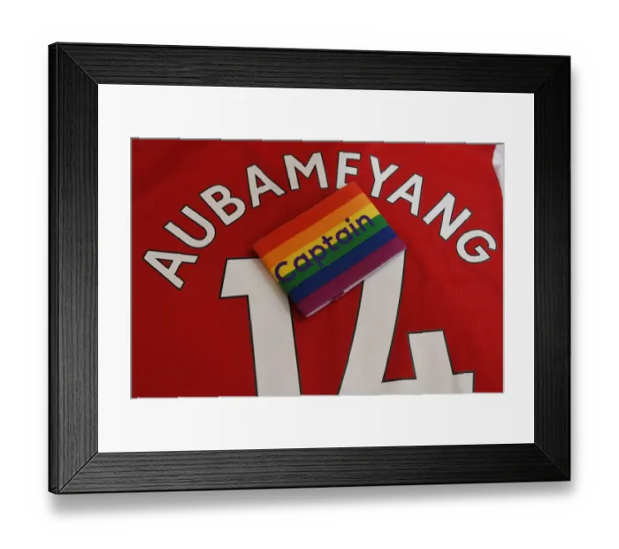 Framed Print : Arsenal's Aubameyang Readies for Battle: Arsenal FC vs Brighton & Hove Albion, Premier League (December 2019)