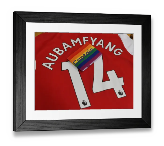Framed Print : Arsenal's Pierre-Emerick Aubameyang Prepares for Battle against Brighton & Hove Albion (Arsenal v Brighton 2019-20)