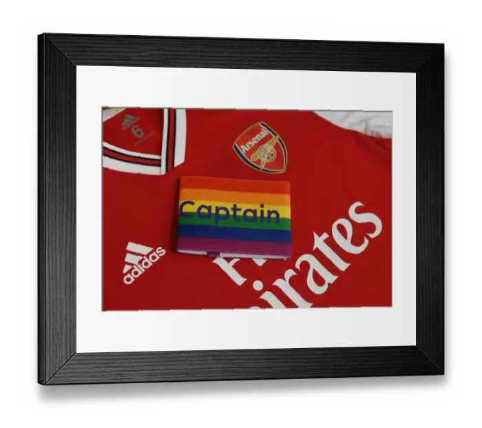 Framed Print : Arsenal's Rainbow Unity: A Colorful Display of Solidarity at Emirates Stadium
