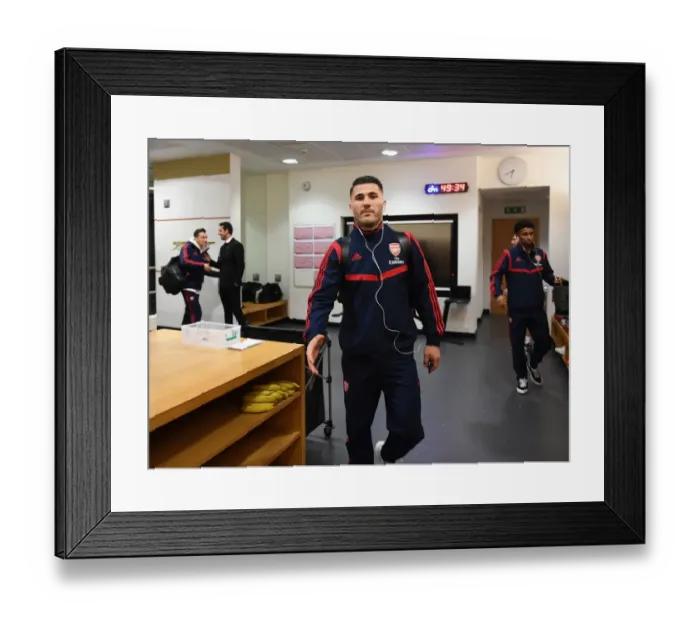 Framed Print : Arsenal FC: Sead Kolasinac in the Changing Room before Arsenal v Brighton & Hove Albion (2019-20) Framed Print : Arsenal FC: Sead Kolasinac in the Changing Room before Arsenal v Brighton & Hove Albion (2019-20)