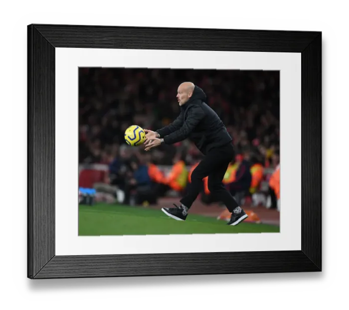 Framed Print : Freddie Ljungberg Leads Arsenal at Emirates Stadium: Arsenal vs Brighton & Hove Albion (2019-20)