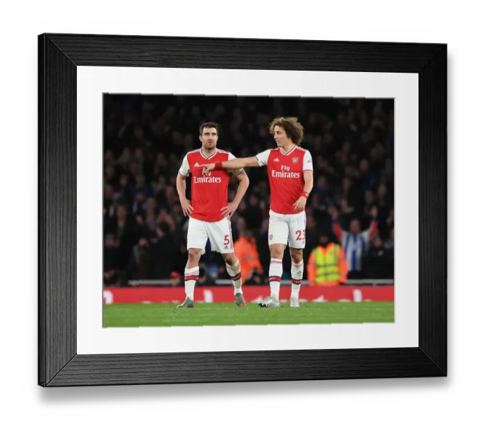 Framed Print : Arsenal's Sokratis and David Luiz in Action: Arsenal vs Brighton (Premier League 2019-20) Framed Print : Arsenal's Sokratis and David Luiz in Action: Arsenal vs Brighton (Premier League 2019-20)