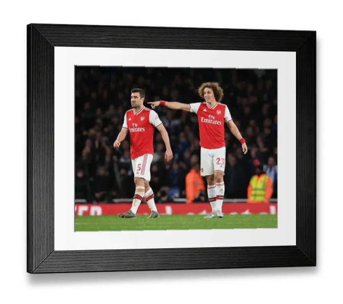 Framed Print : Arsenal's Unstoppable Duo: Sokratis and David Luiz at the Emirates