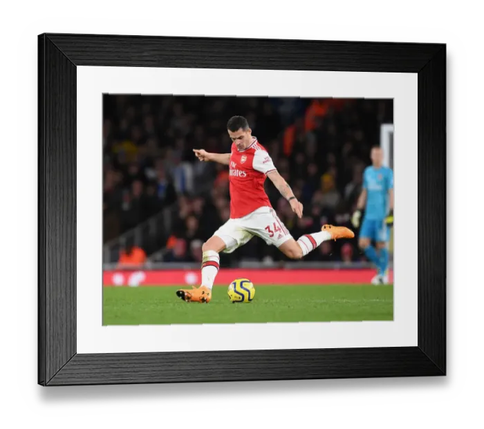 Framed Print : Granit Xhaka: Arsenal vs Brighton & Hove Albion, Premier League 2019-20