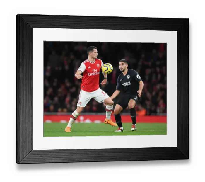 Framed Print : Arsenal vs Brighton: Xhaka vs Maupay Clash in Premier League Showdown