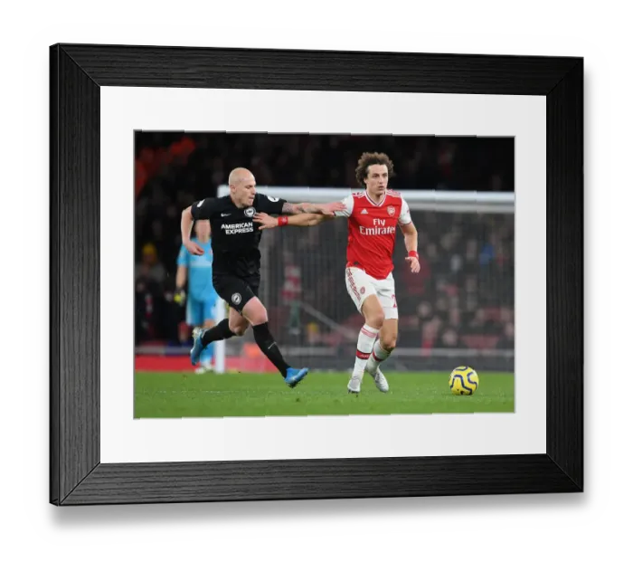 Framed Print : Arsenal vs Brighton: David Luiz Breaks Past Opponents in Premier League Clash Framed Print : Arsenal vs Brighton: David Luiz Breaks Past Opponents in Premier League Clash