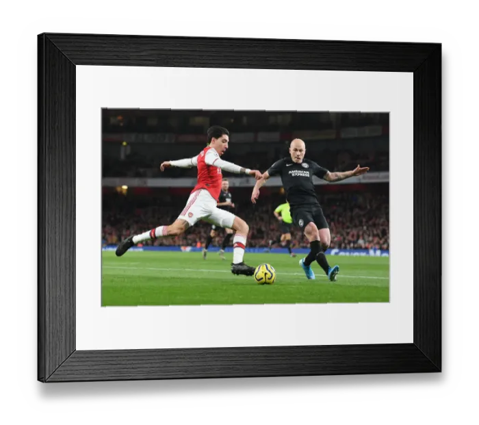 Framed Print : Arsenal vs Brighton: Hector Bellerin Clashes with Aaron Mooy in Premier League Showdown Framed Print : Arsenal vs Brighton: Hector Bellerin Clashes with Aaron Mooy in Premier League Showdown