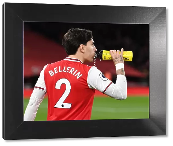 Arsenal's Hector Bellerin Prepares for Arsenal v Brighton & Hove Albion in Premier League