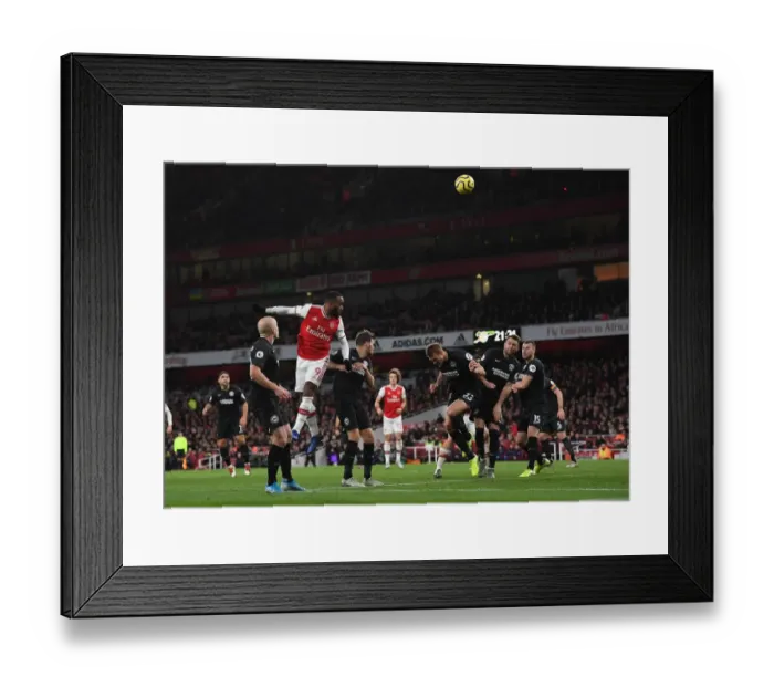 Framed Print : Alexandre Lacazette Scores the Winner: Arsenal FC vs Brighton & Hove Albion, Premier League 2019-20