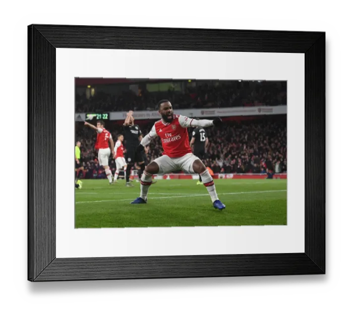 Framed Print : Lacazette in Action: Arsenal vs Brighton, Premier League