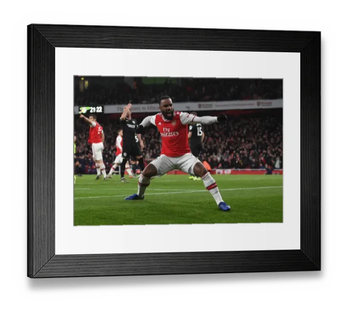 Framed Print : Alexandre Lacazette in Action: Arsenal vs Brighton, Premier League