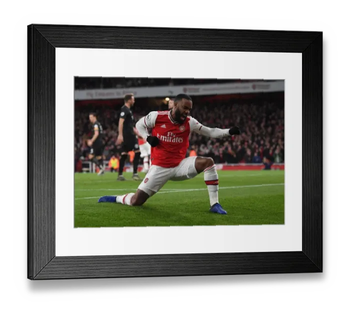 Framed Print : Lacazette in Action: Arsenal vs Brighton, Premier League