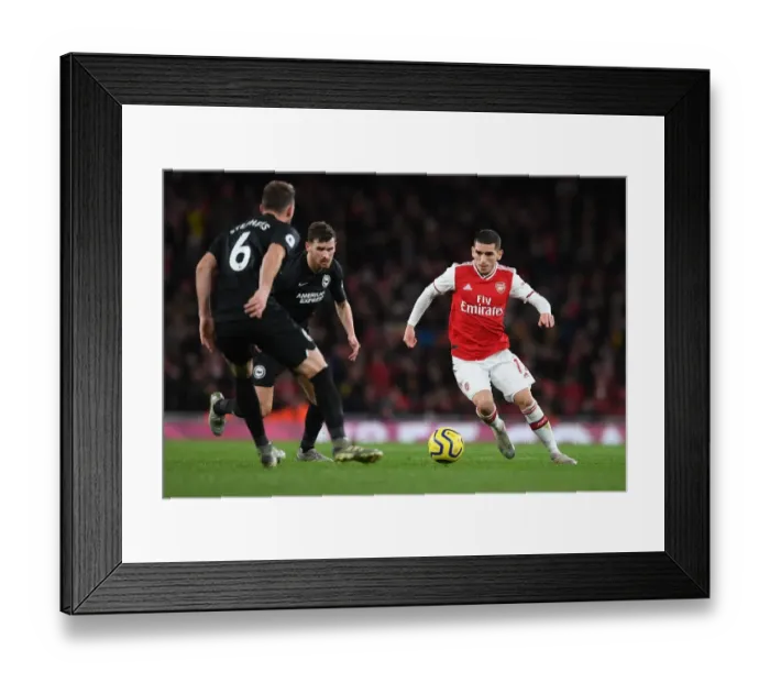 Framed Print : Arsenal's Lucas Torreira in Action Against Brighton & Hove Albion, Premier League 2019-20