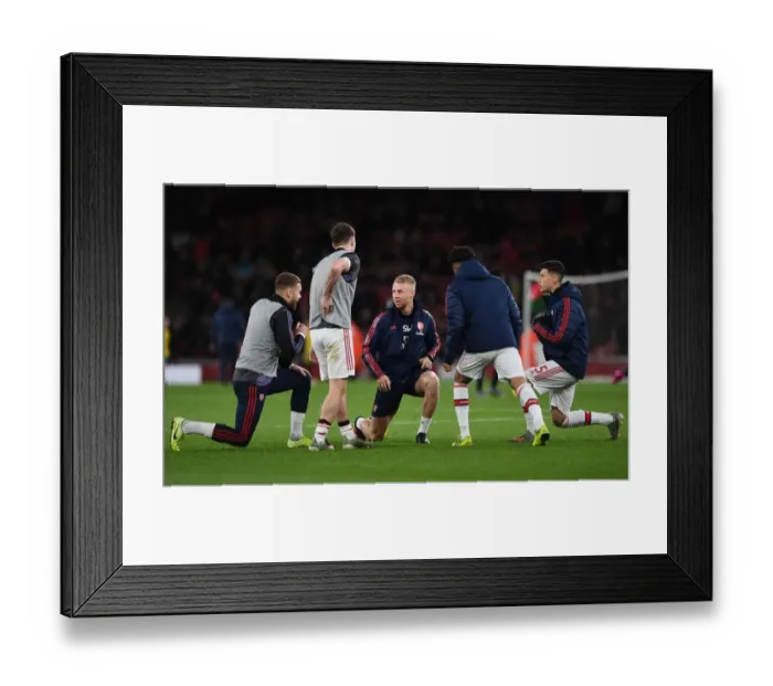 Framed Print : Arsenal FC: Half Time Training with Sam Wilson, Premier League 2019-20 - Arsenal vs Brighton & Hove Albion