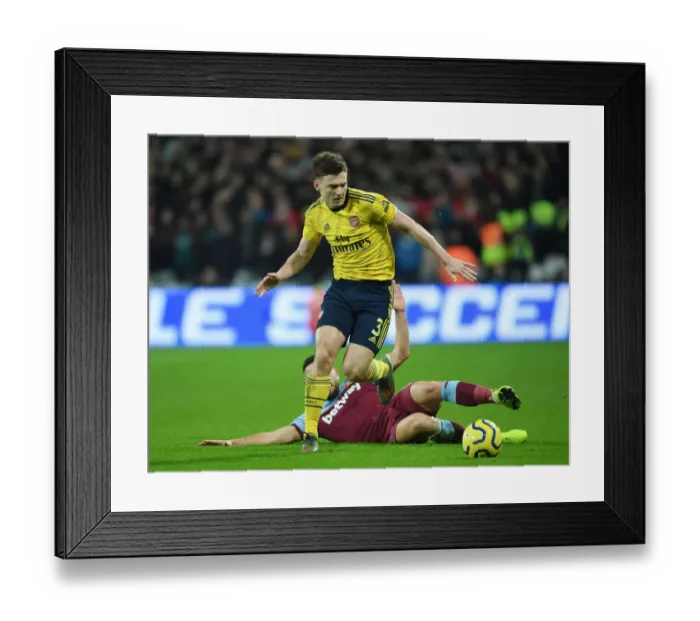 Framed Print : Arsenal's Kieran Tierney Outsmarts West Ham's Snodgrass: A Premier League Masterclass