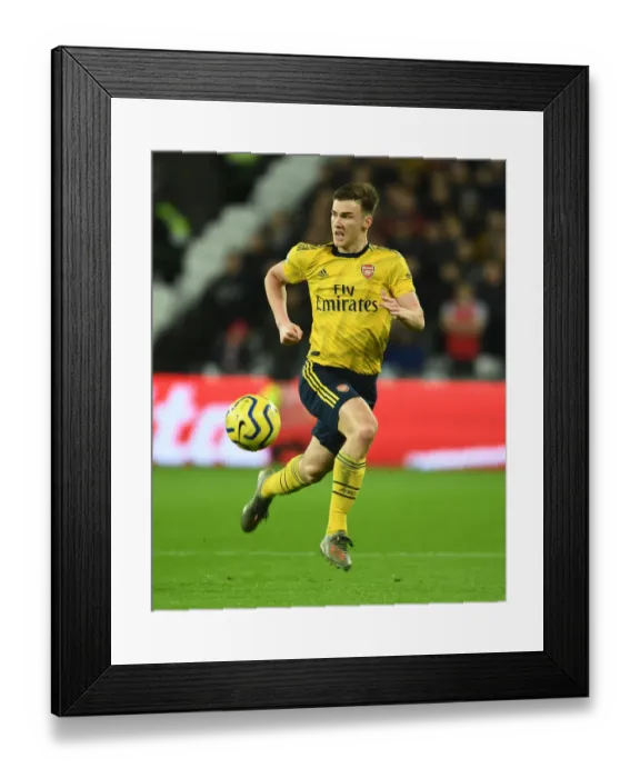 Framed Print : Arsenal's Kieran Tierney in Action against West Ham United - Premier League Showdown, London 2019 Framed Print : Arsenal's Kieran Tierney in Action against West Ham United - Premier League Showdown, London 2019