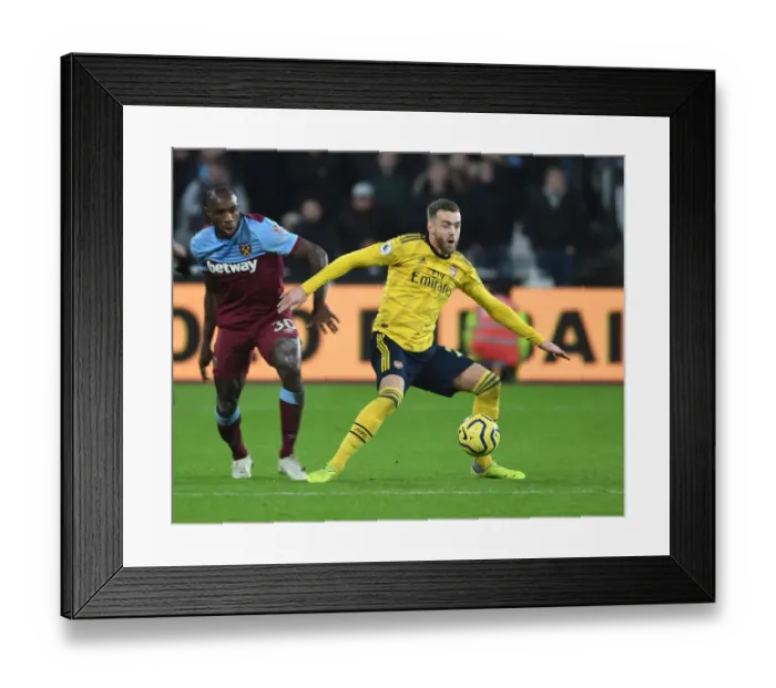Framed Print : Intense Battle: Calum Chambers vs. Michail Antonio - Premier League Showdown Framed Print : Intense Battle: Calum Chambers vs. Michail Antonio - Premier League Showdown