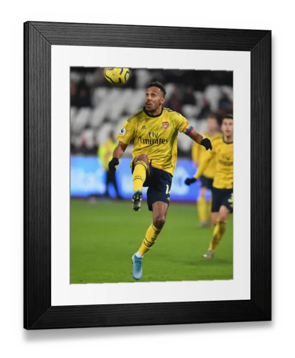 Framed Print : Pierre-Emerick Aubameyang in Action: West Ham United vs Arsenal FC, Premier League 2019-20