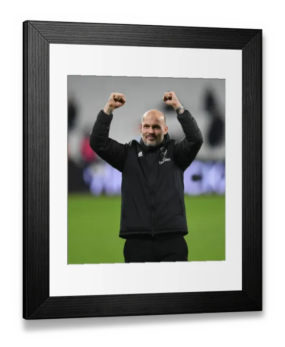 Framed Print : Freddie Ljungberg Celebrates Arsenal's Premier League Victory at West Ham United, 2019-20