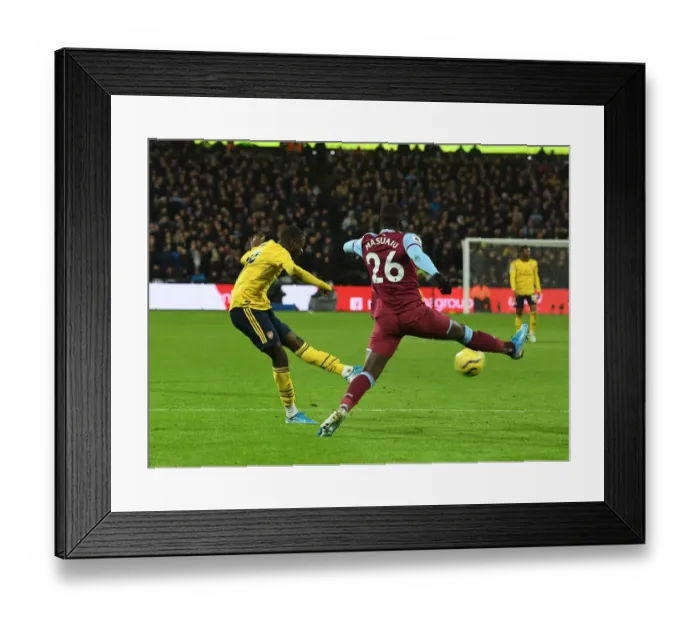 Framed Print : Nicolas Pepe Scores Arsenal's Second Goal vs. West Ham United (Premier League 2019-20)