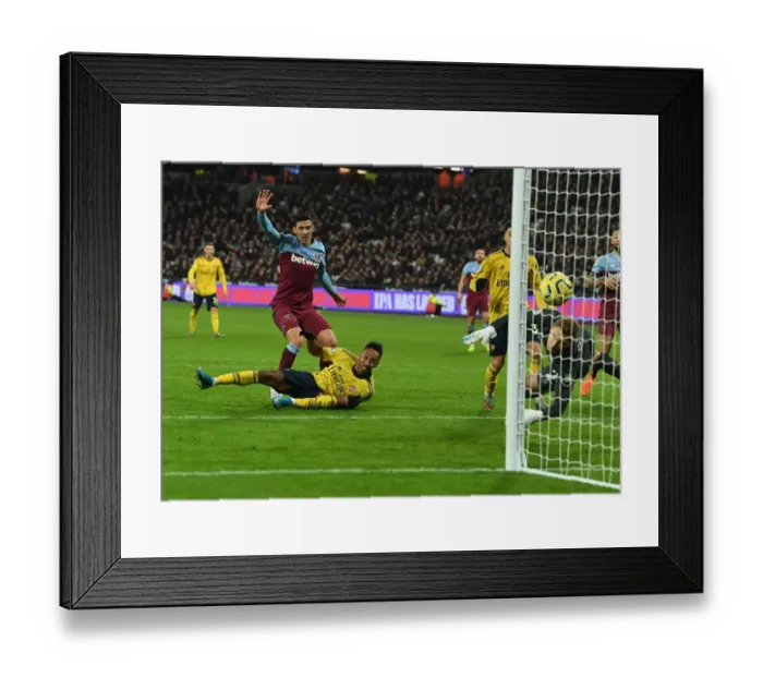 Framed Print : Aubameyang's Hat-Trick: Arsenal's Premier League Victory Over West Ham United (December 2019)