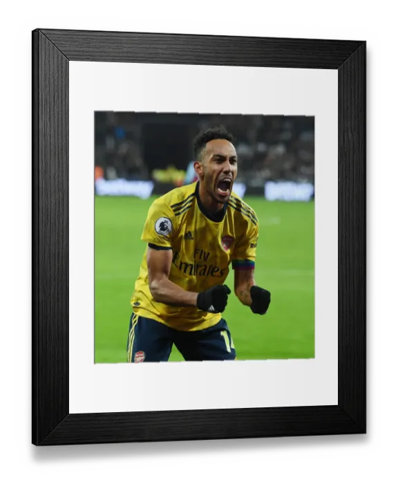 Framed Print : Pierre-Emerick Aubameyang's Hat-Trick: Arsenal's Triumph Over West Ham United (December 2019)