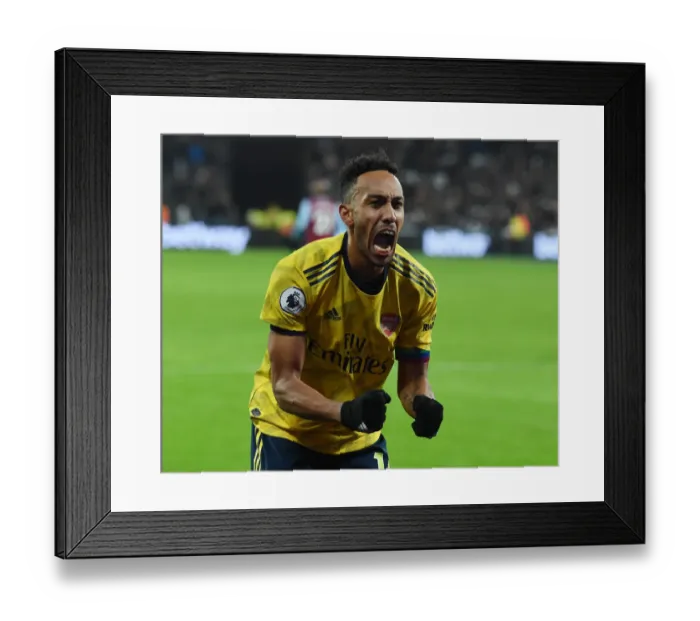Framed Print : Aubameyang's Hat-Trick: Arsenal's Victory over West Ham United in the Premier League (December 2019)