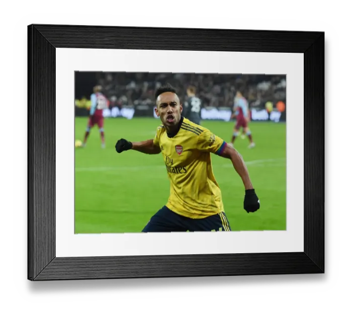 Framed Print : Aubameyang's Hat-Trick: Arsenal's Thrilling Victory Over West Ham in the Premier League (December 2019)
